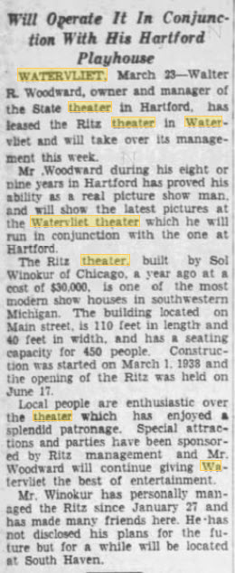 Fleet Theatre - Article From March 23 1939